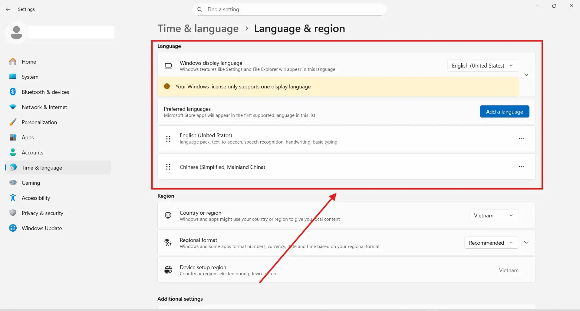 Thay đổi cài đặt ngôn ngữ hệ thống