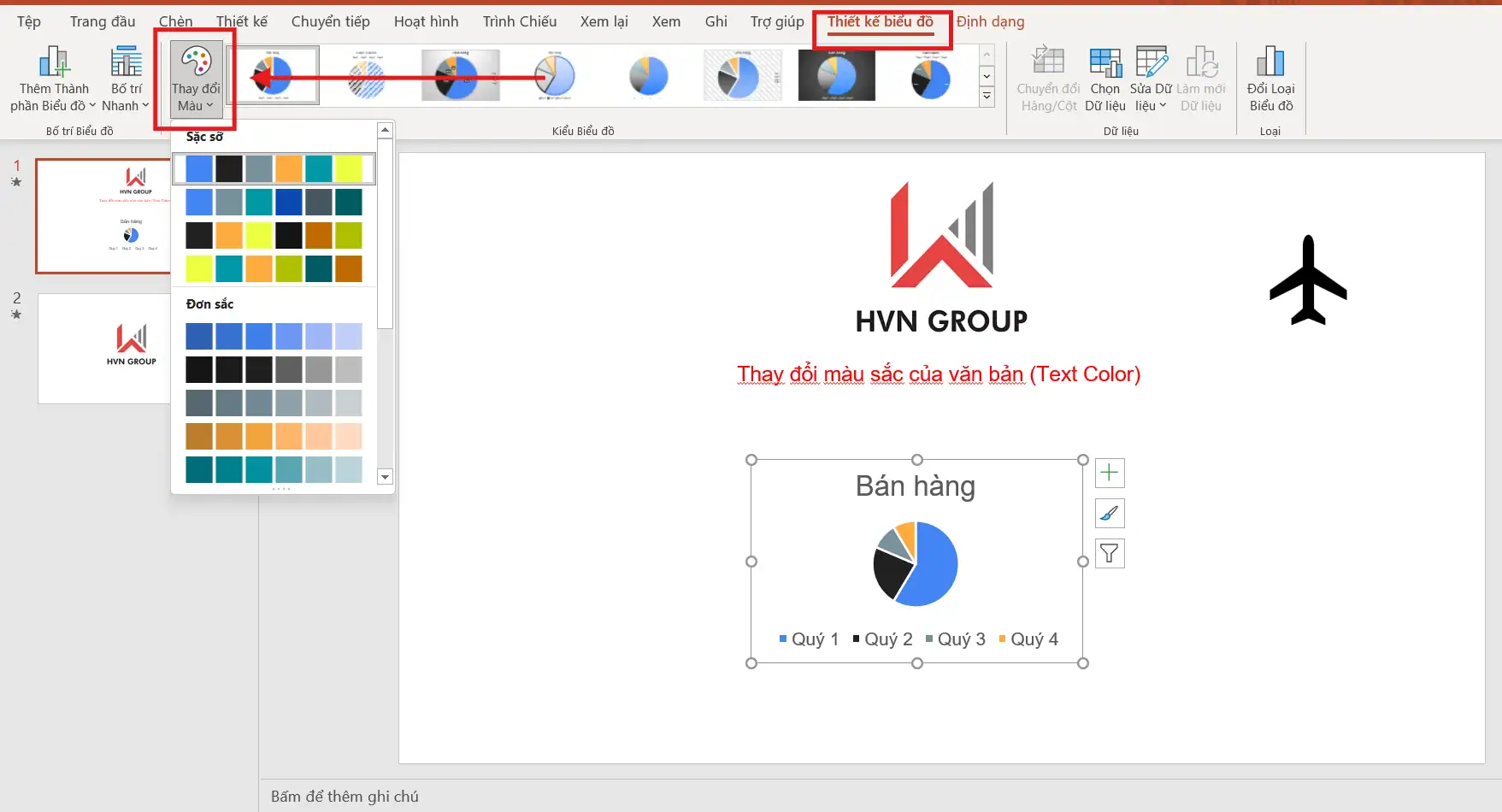 Cách thay đổi màu sắc trong trình chiếu PowerPoint nhanh và chuyên nghiệp 14 Thay đổi màu chart
