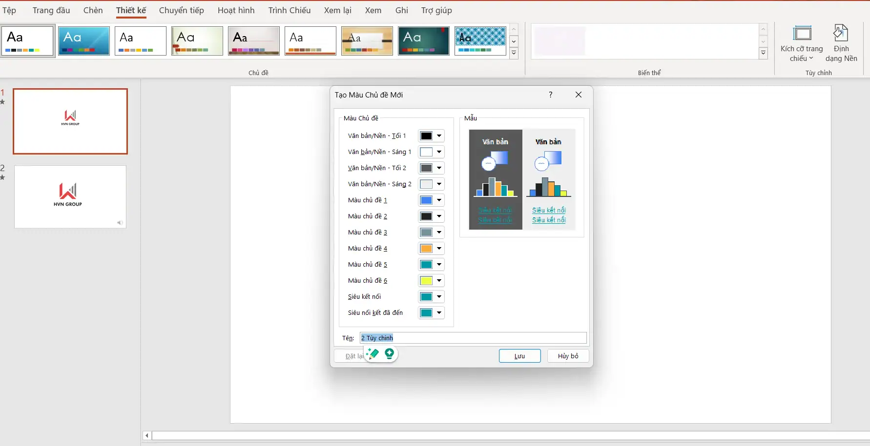 Cách thay đổi màu sắc trong trình chiếu PowerPoint nhanh và chuyên nghiệp 2 Thay đổi màu sắc