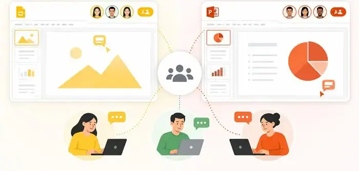 So sánh PowerPoint và Google Slides: Nên chọn công cụ nào cho công việc và học tập? 8 Khả năng cộng tác và làm việc nhóm