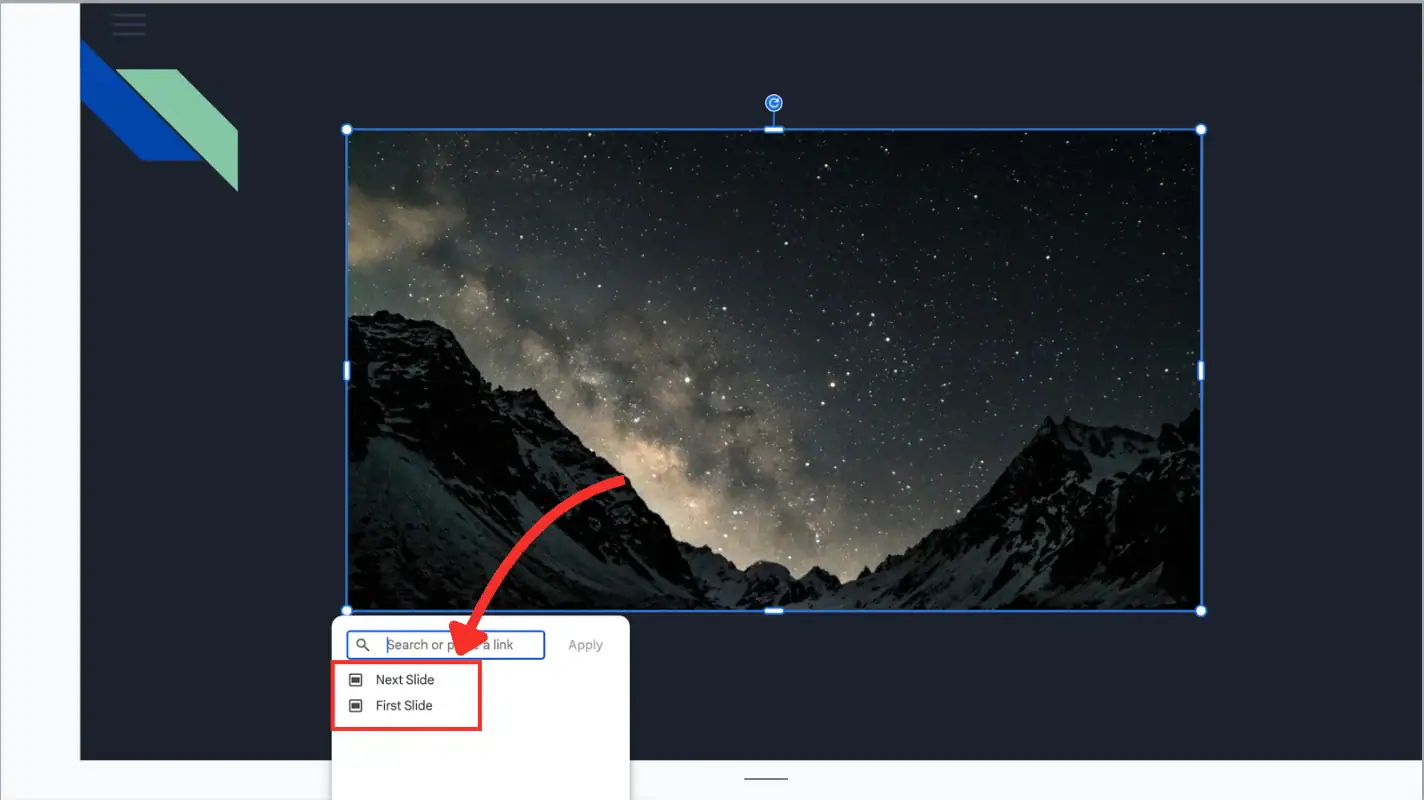 Cách thêm link dẫn ở Google Slides đơn giản, nhanh chóng cho người mới 7 Chọn slides muốn chuyển đến