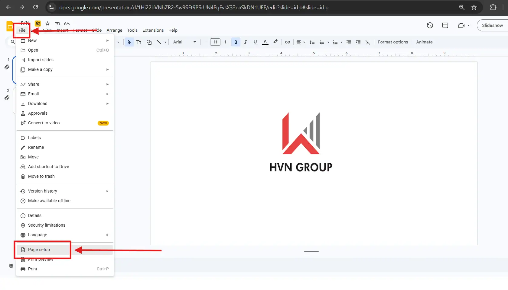 Cách thay đổi hướng trang trình bày trong Google Slides 4 Thay đổi hướng trang trình bày trong Google Slides