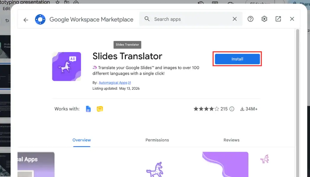 Truy cập vào Google Slides và đăng nhập