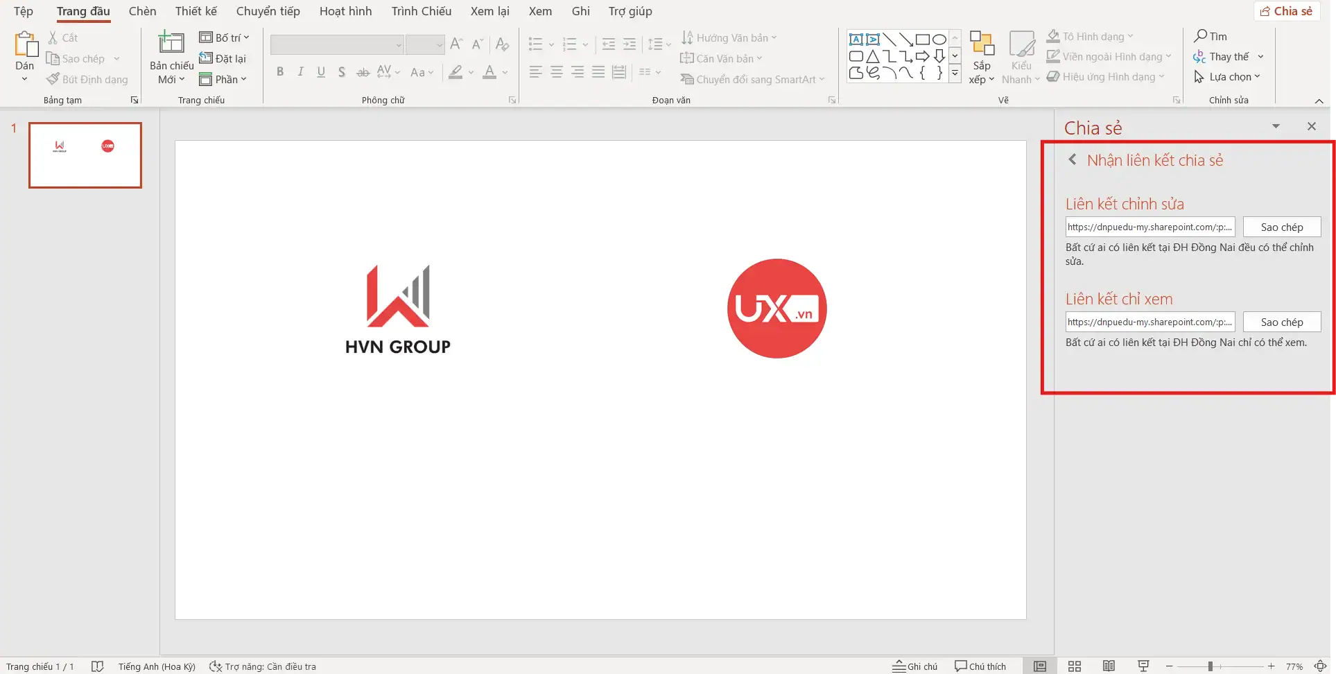 Cách chia sẻ PowerPoint cộng tác trên máy tính