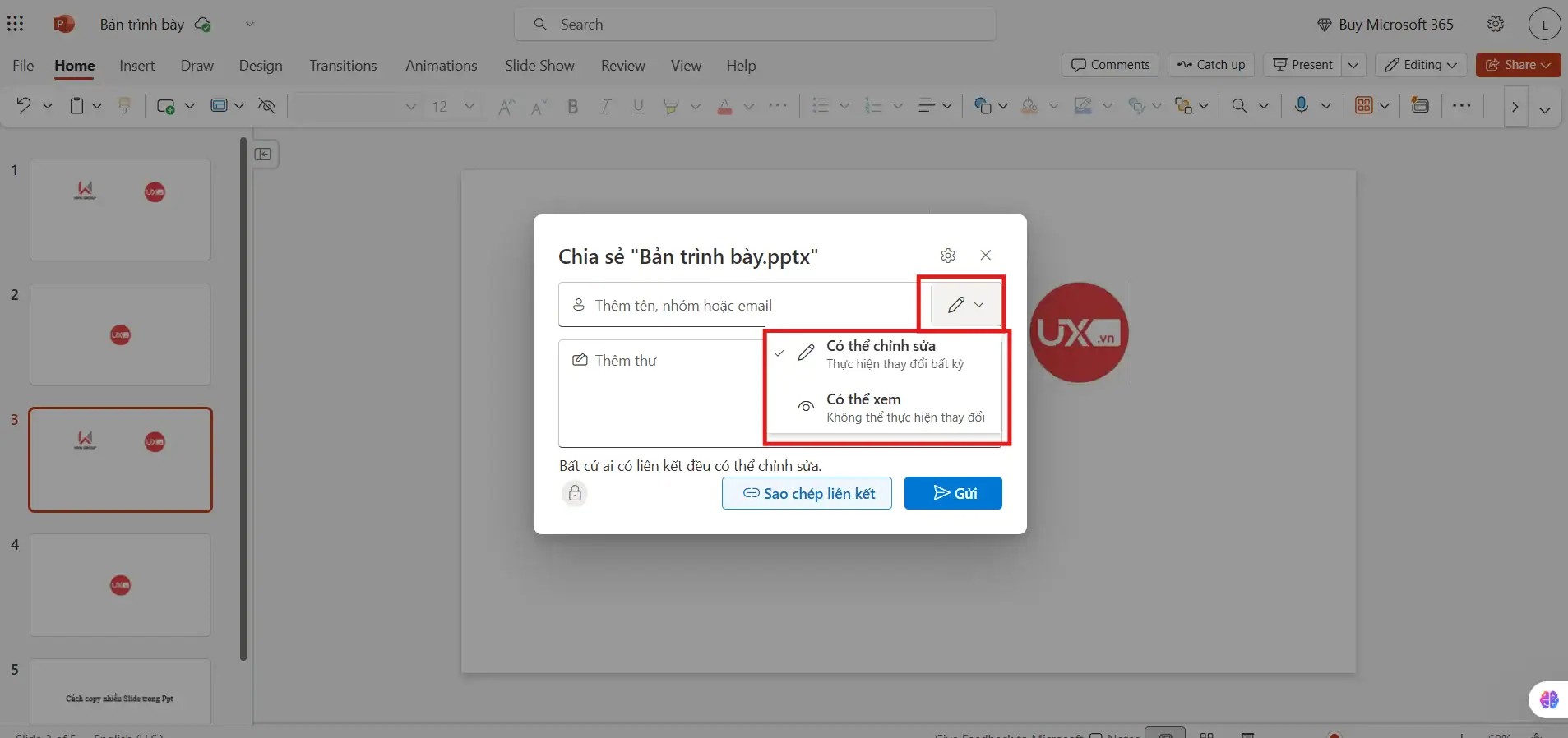 Cách chia sẻ Ppt làm chung trên Ppt Online