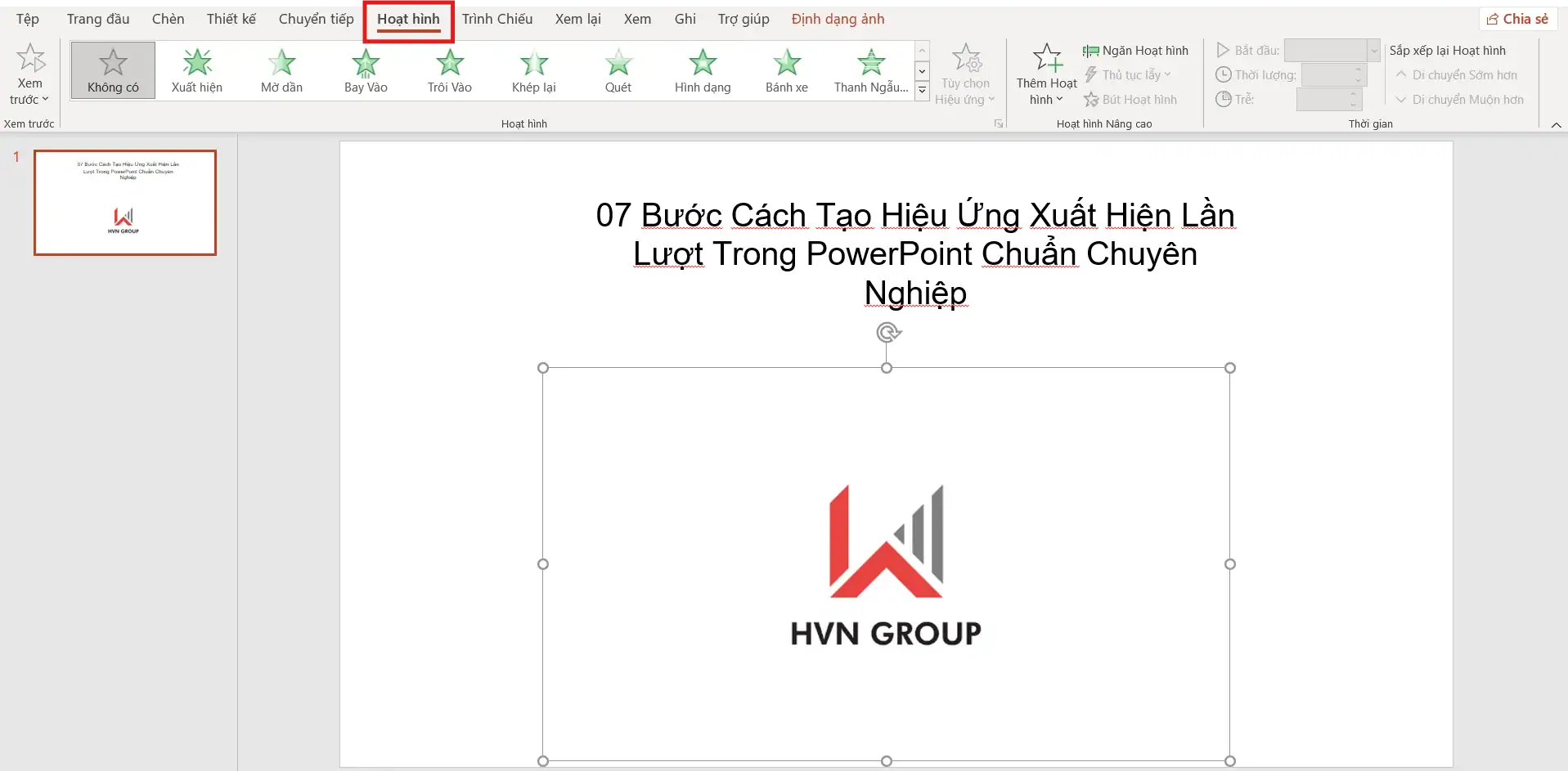 Cách tạo hiệu ứng biến mất trong PowerPoint