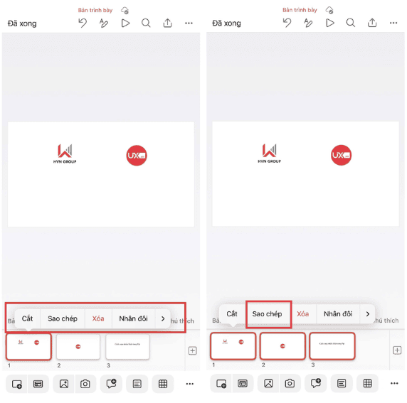 Copy nhiều Slide trong PowerPoint trên điện thoại