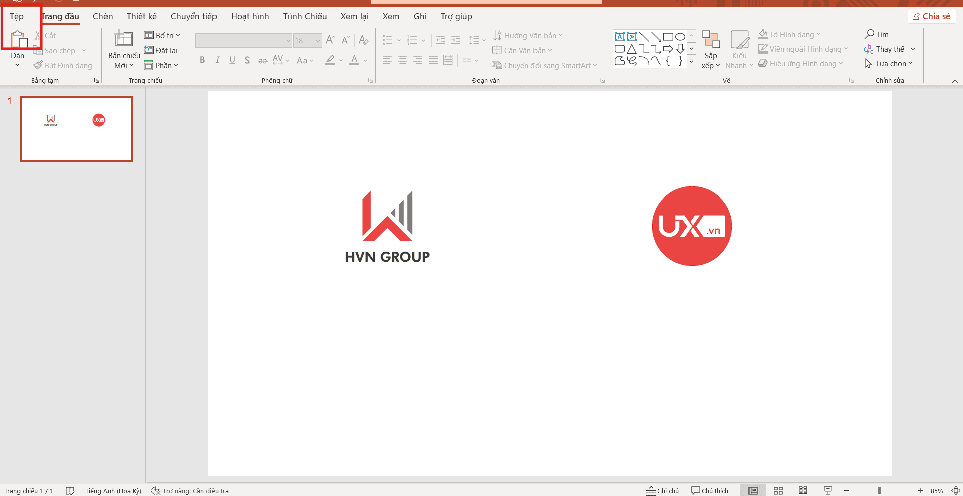 Đổi tên file PowerPoint ngay trong ứng dụng