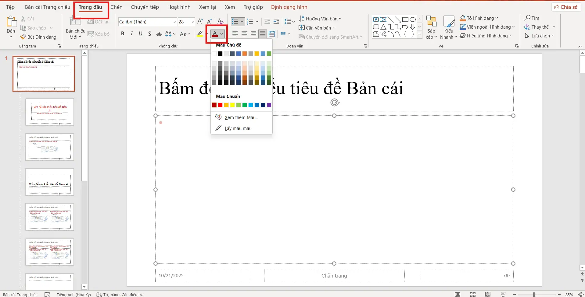 Cách đổi màu chữ cho tất cả slide trong PowerPoint - Hướng Dẫn Chi Tiết 2025 7 Hướng dẫn đổi màu chữ cho tất cả Slide trong PowerPoint bằng Slide Master