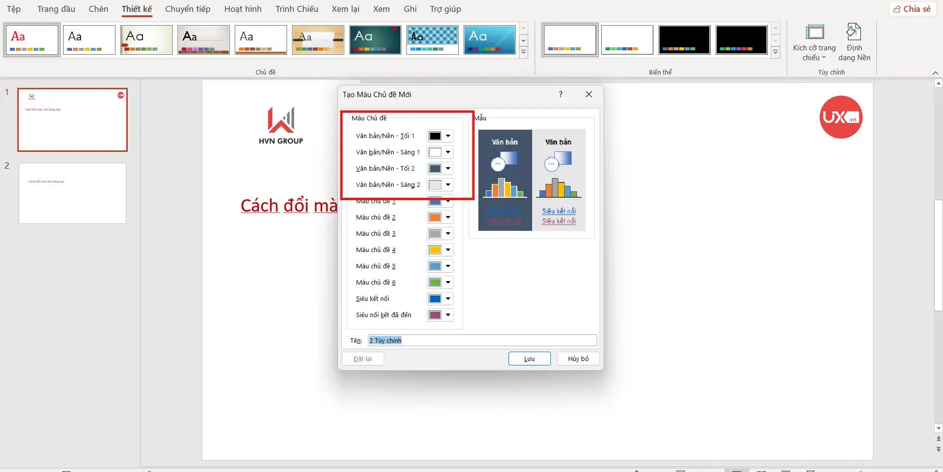 Cách đổi màu chữ cho tất cả slide trong PowerPoint - Hướng Dẫn Chi Tiết 2025 12 Thay đổi màu chữ hàng loạt trong PowerPoint bằng Theme Colors