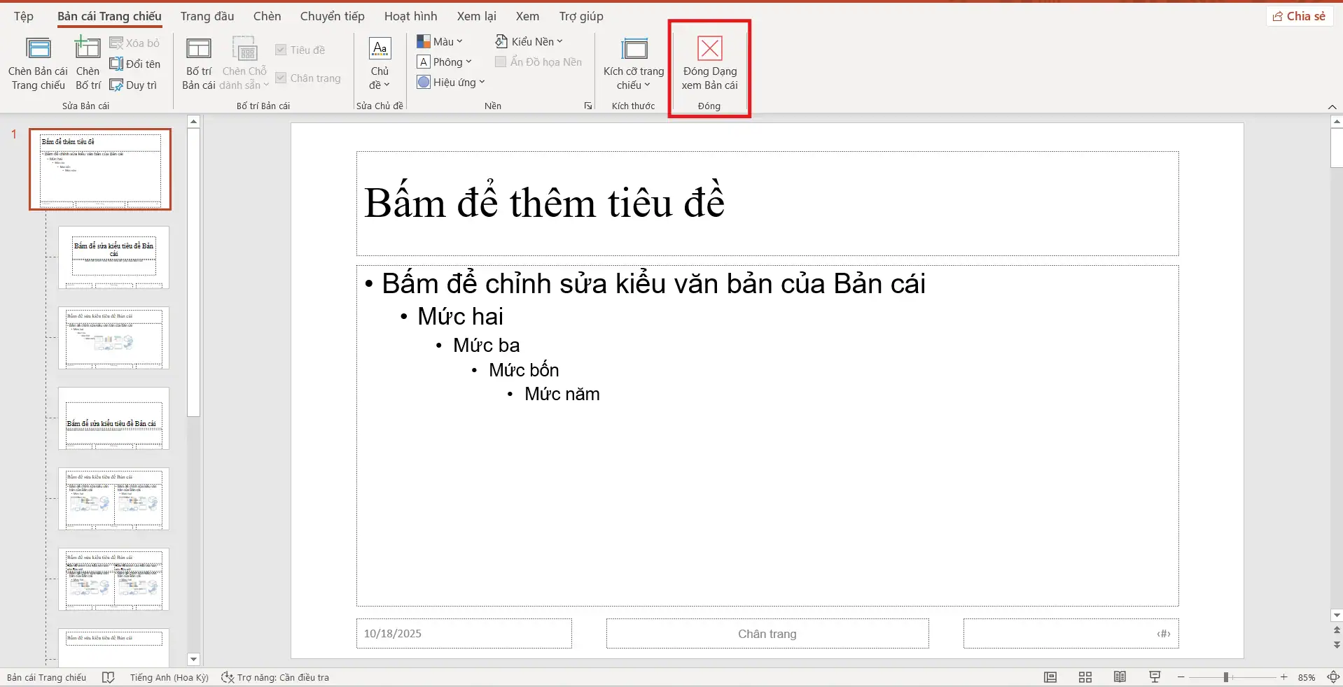 Slides Master trong PowerPoint là gì? Cách sử dụng và chỉnh sửa hiệu quả 7 Thoát khỏi chế độ Slide Master