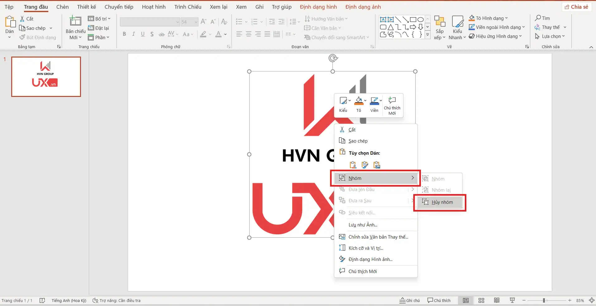 Xóa logo trong Template bị khóa