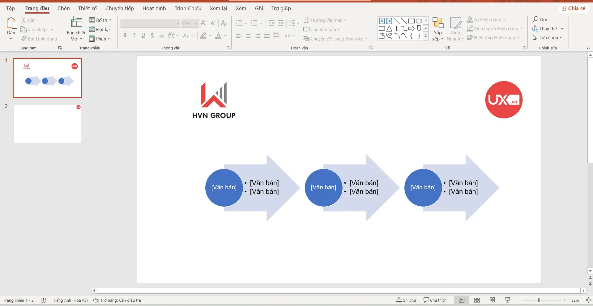 Bố cục Timeline ngang