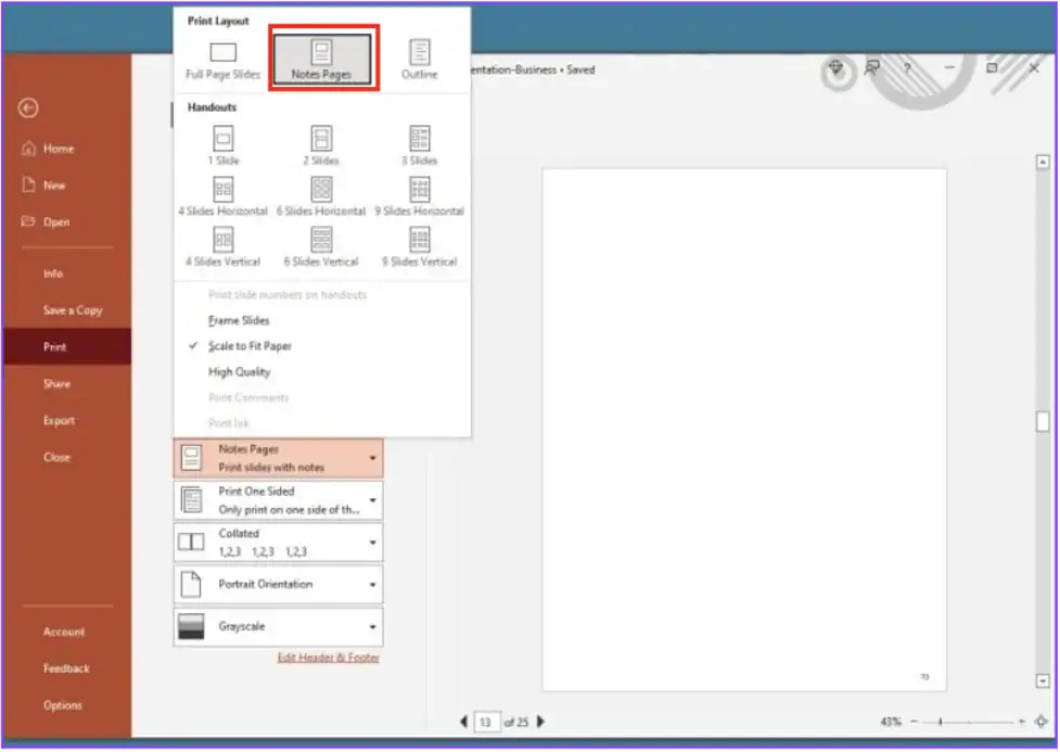 Cách in slide có phần ghi chú trong PowerPoint – Hướng dẫn chi tiết cho người mới bắt đầu 6 Cách in Slide có phần ghi chú 3