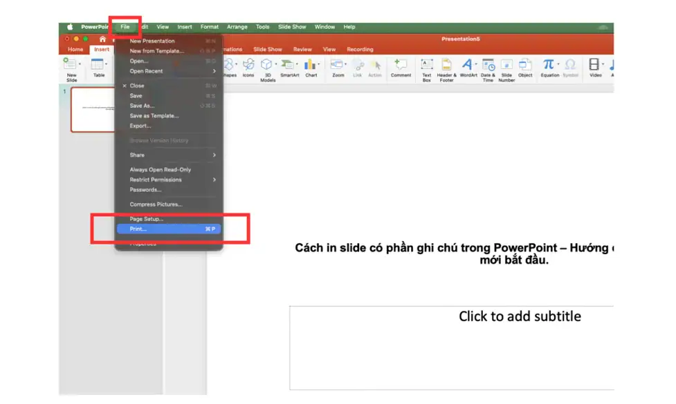 Cách in slide có phần ghi chú trong PowerPoint – Hướng dẫn chi tiết cho người mới bắt đầu 9 Cách in Slide có phần ghi chú trên Macbook