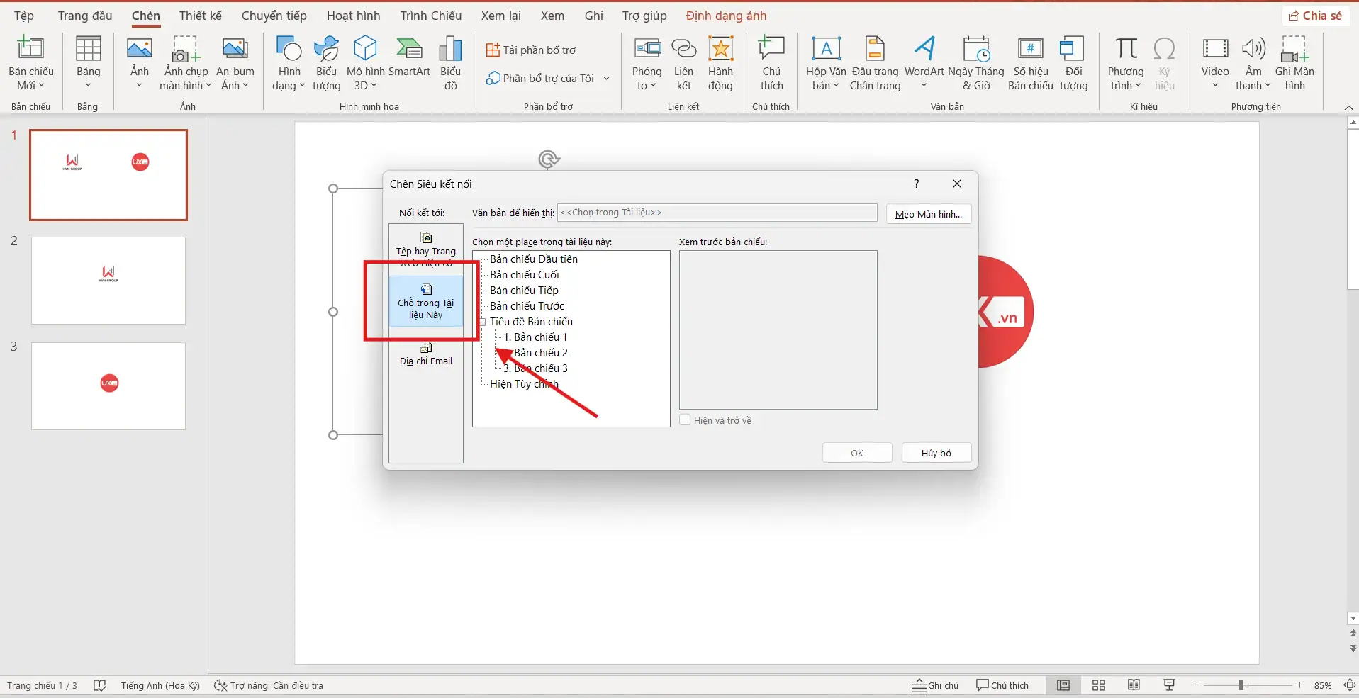 Cách tạo liên kết slide trong Ppt bằng tính năng Hyperlink