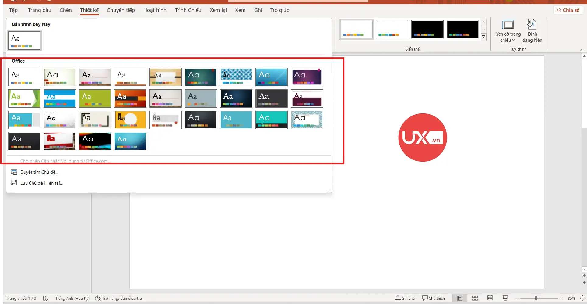 Cách Thêm Theme Vào PowerPoint Đẹp Và Nhanh Nhất Cho Người Mới 5 Cách thêm Theme có sẵn trong PowerPoint