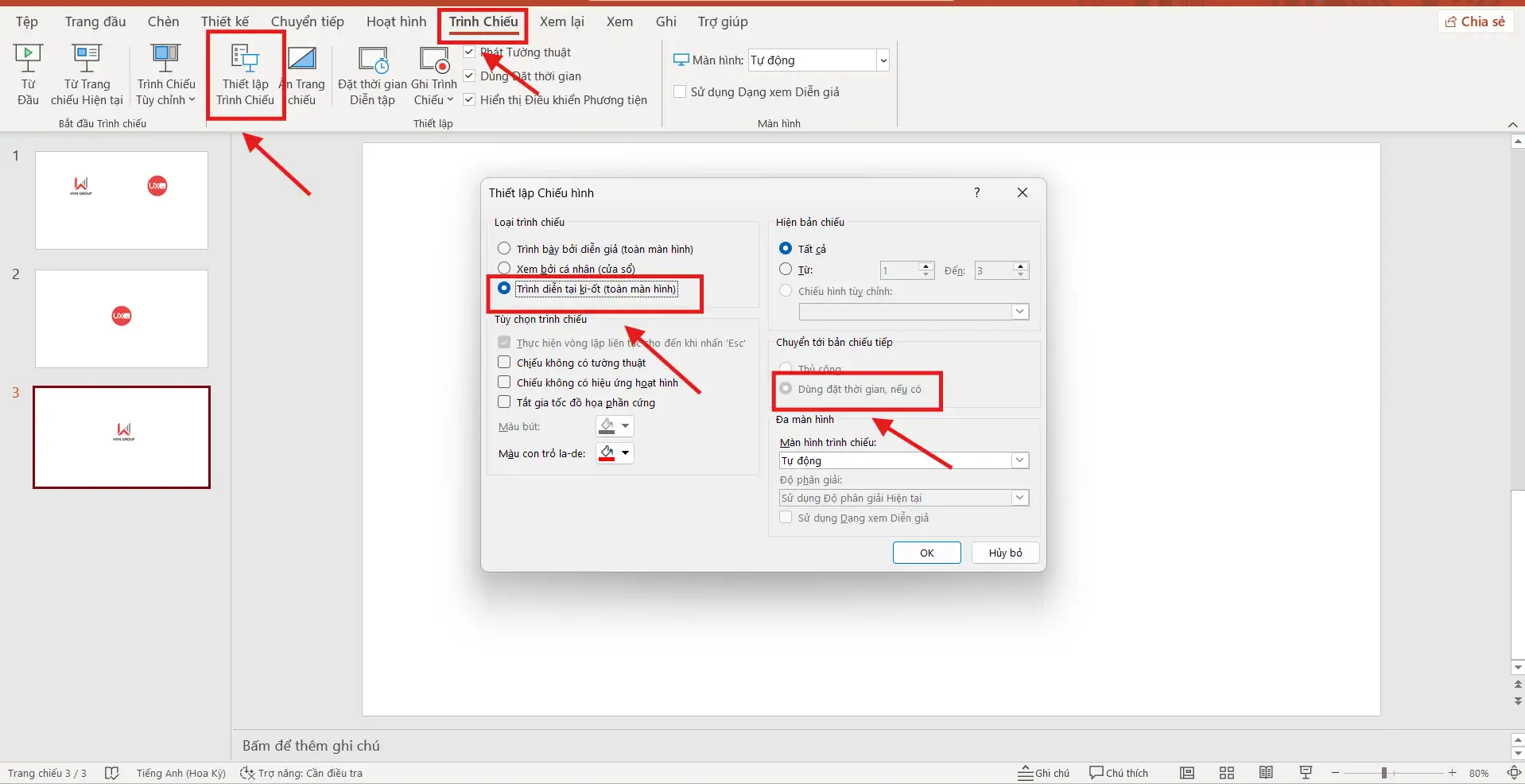 Cách trình chiếu Ppt tự chạy theo thời gian cố định