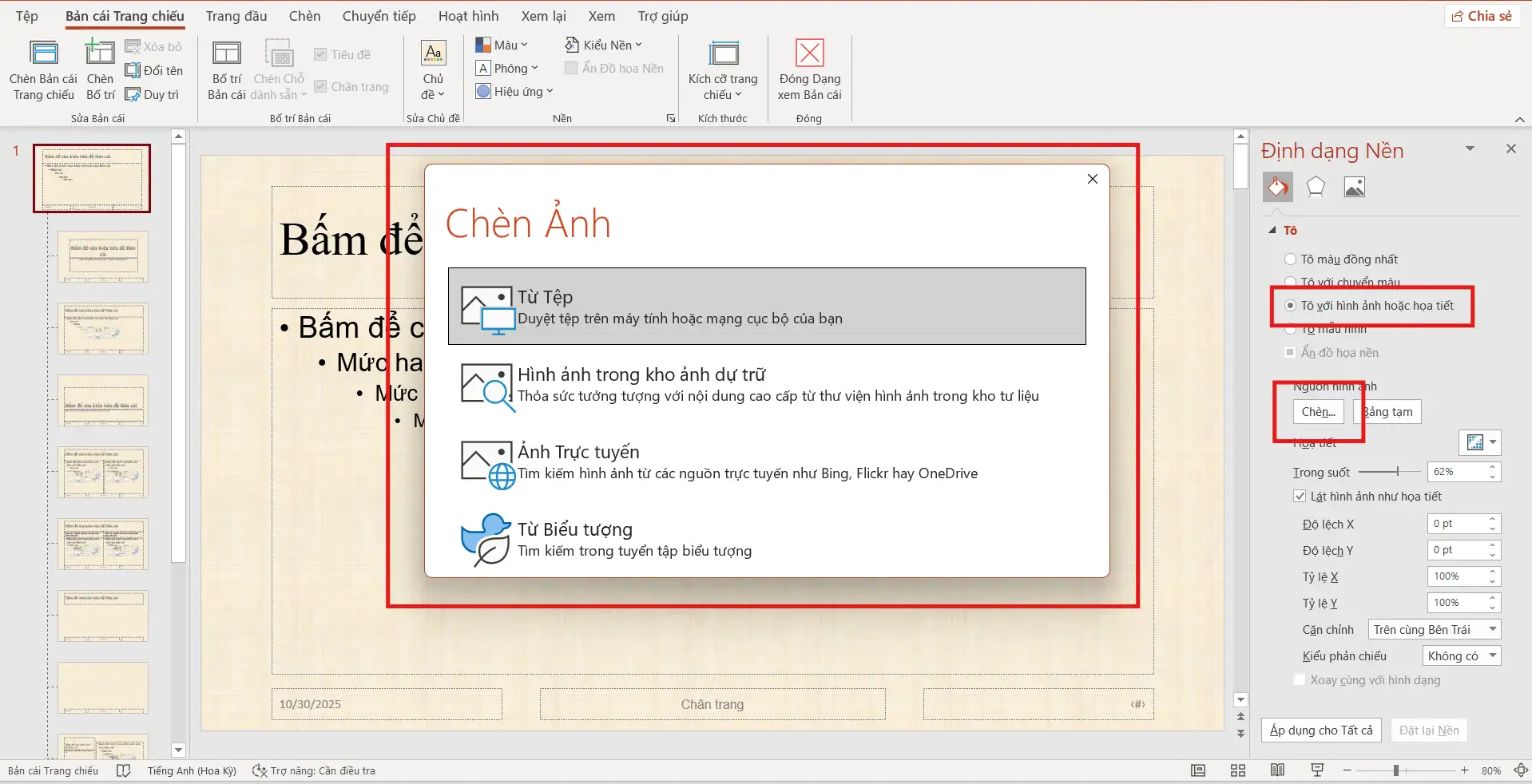 Cách Chèn Hình Nền Vào PowerPoint - Hướng Dẫn Chi Tiết Cho Người Mới Bắt Đầu 11 Chèn hình nền vào PowerPoint cho toàn bộ Slide