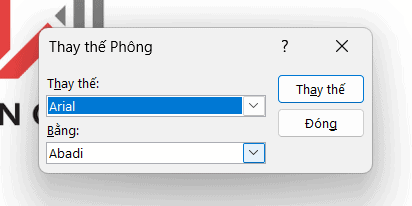Đổi font chữ
