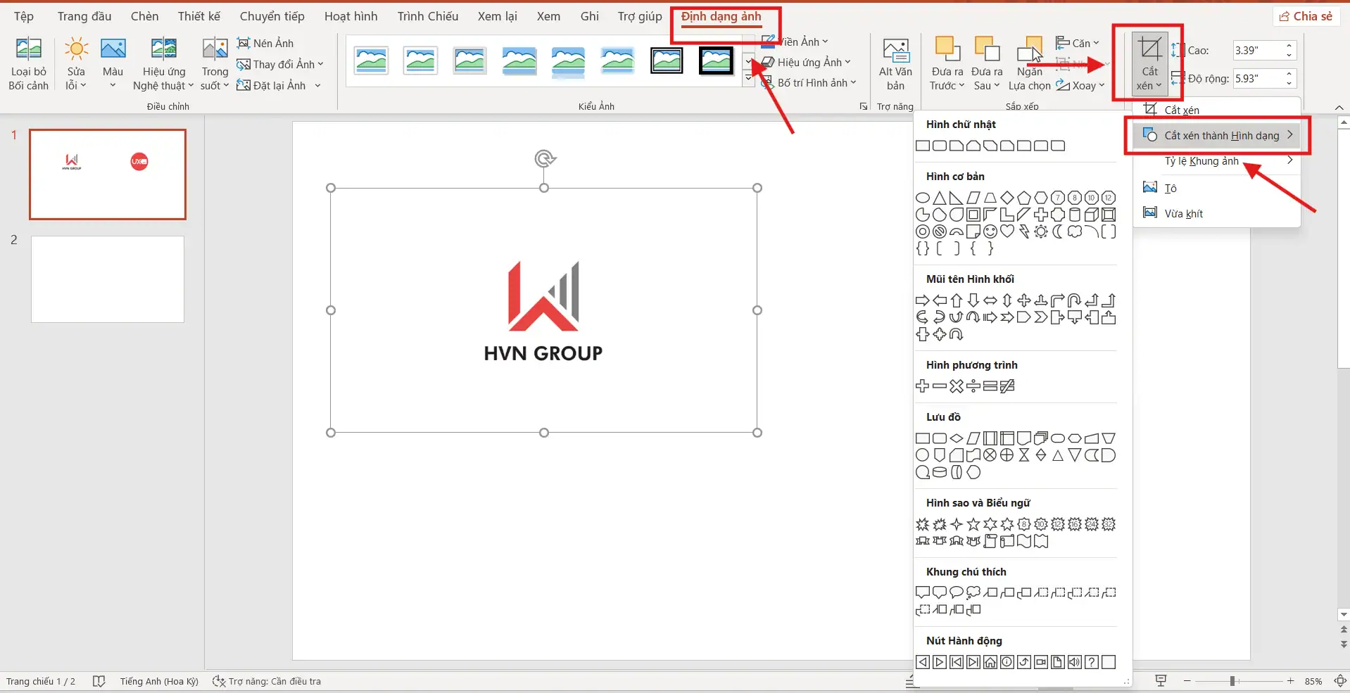 Cách Xóa Nền Ảnh Trong PowerPoint - Hướng Dẫn Chi Tiết Cho Người Mới Bắt Đầu 8 Dùng hình khối để tạo khung chủ thể