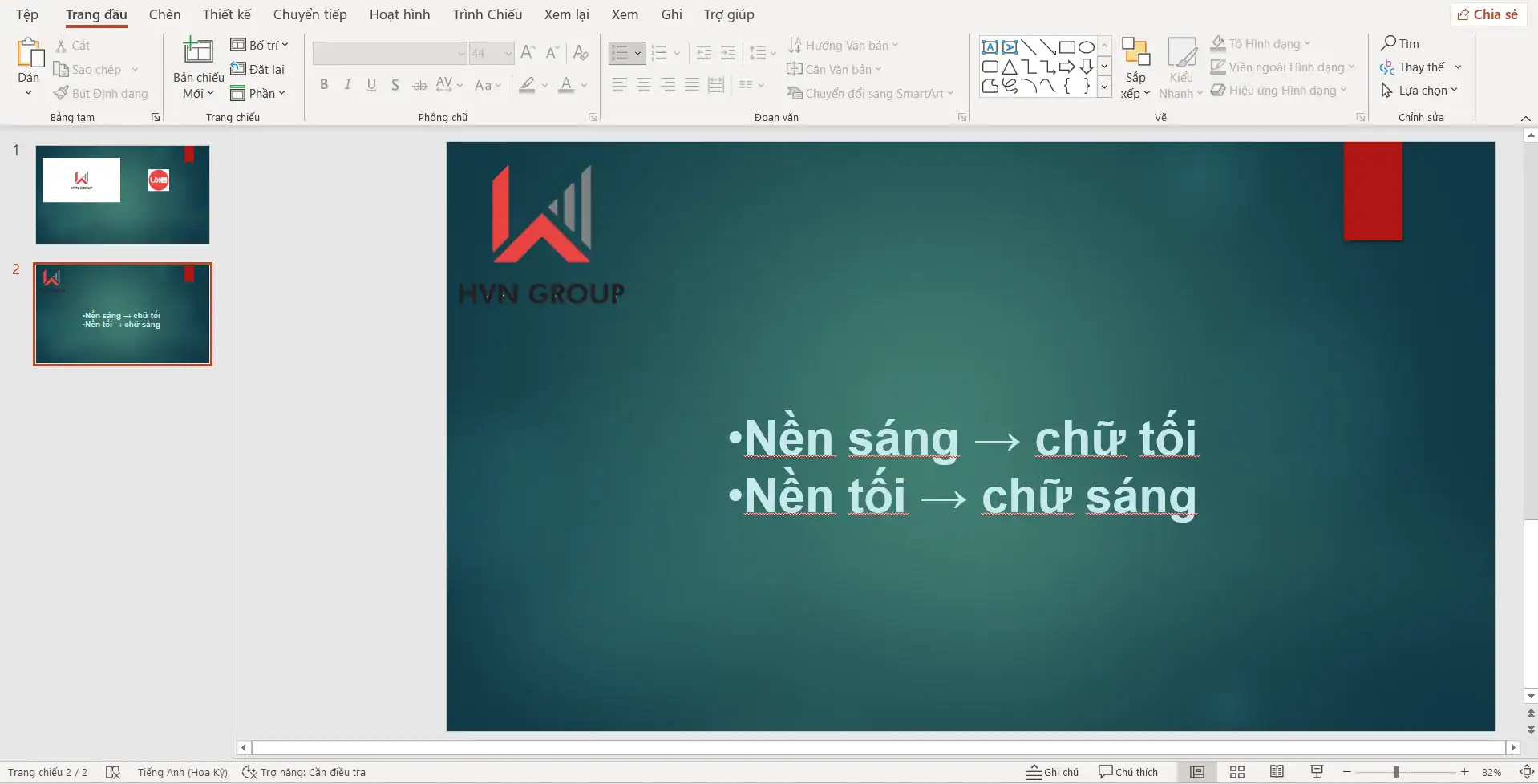 Tạo tương phản rõ ràng