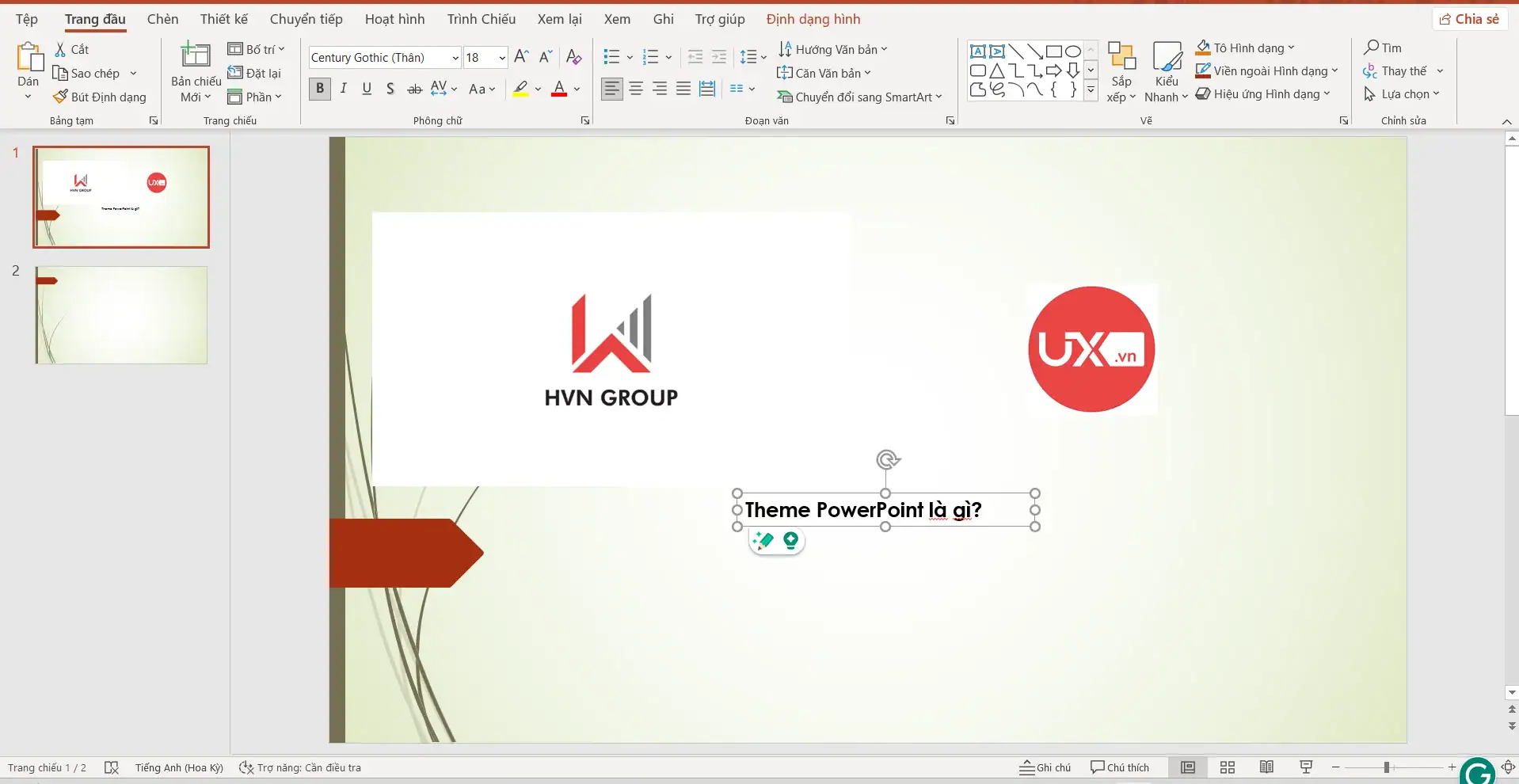 Theme PowerPoint gồm những thành phần nào