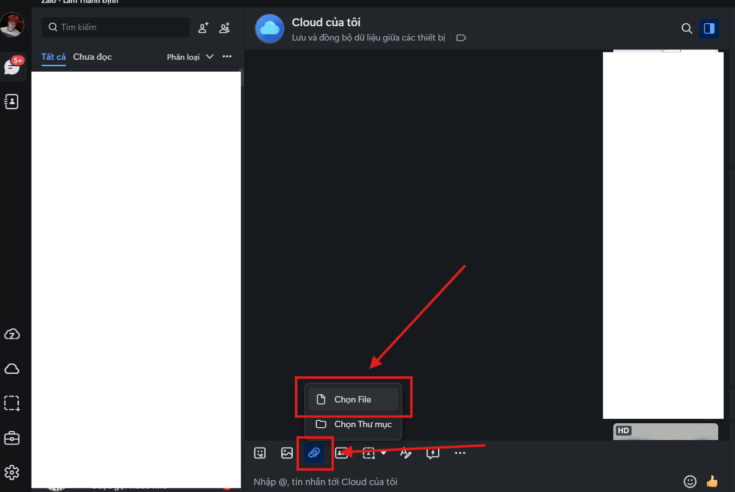 Cách gửi file PowerPoint qua Zalo bằng máy tính