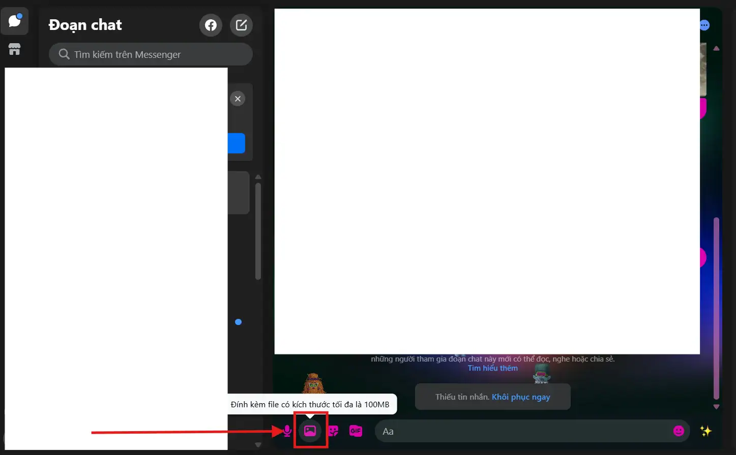 Cách gửi file Ppt qua Messenger trên máy tính