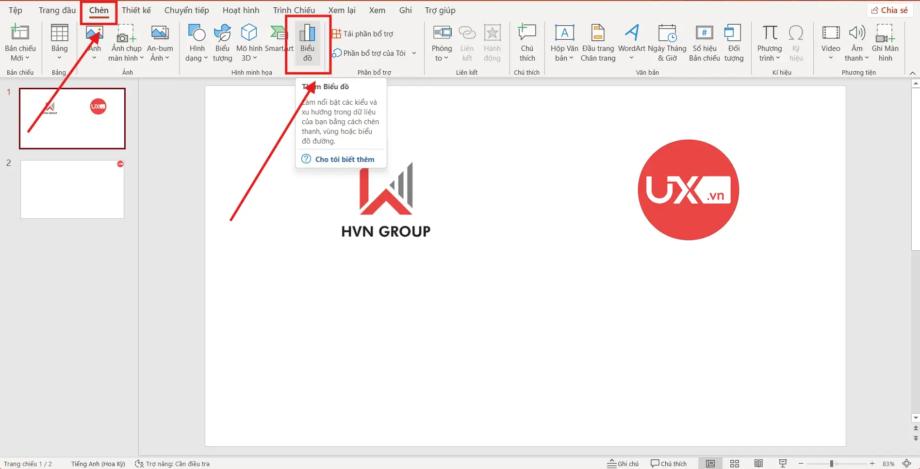 Cách vẽ biểu đồ trong PowerPoint