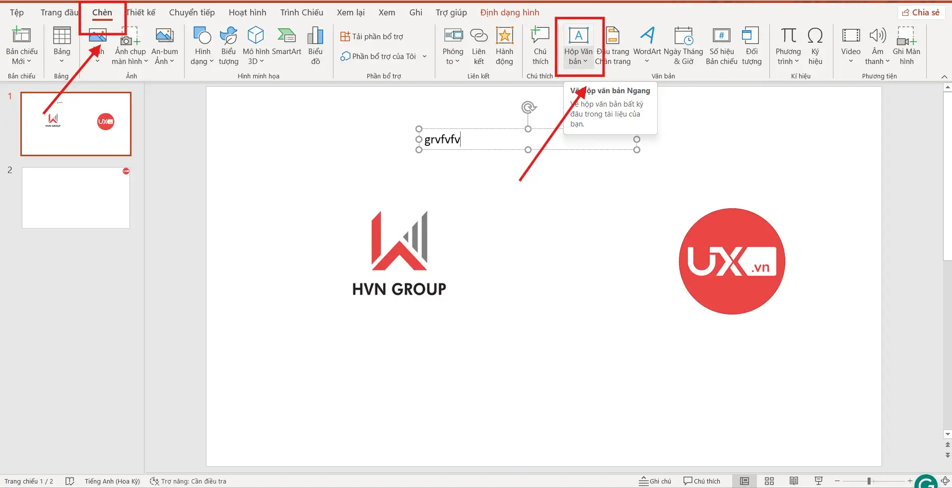 Chèn ảnh dưới chữ trong PowerPoint