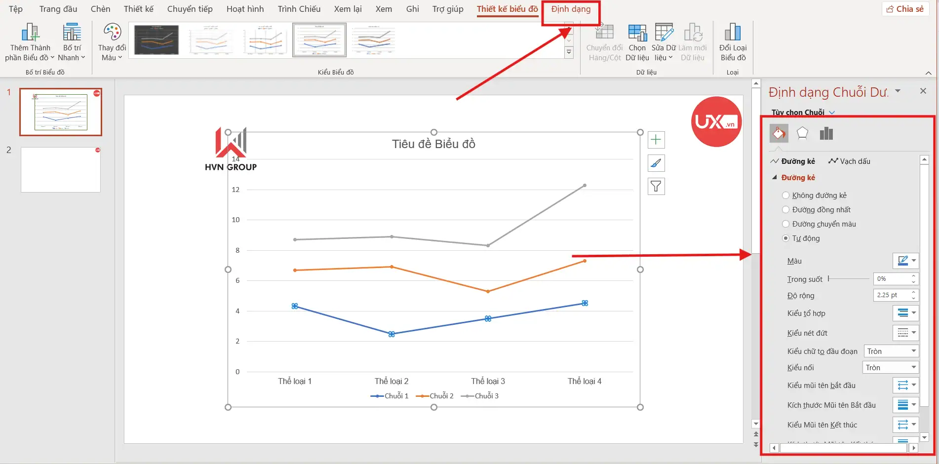 Chỉnh sửa biểu đồ