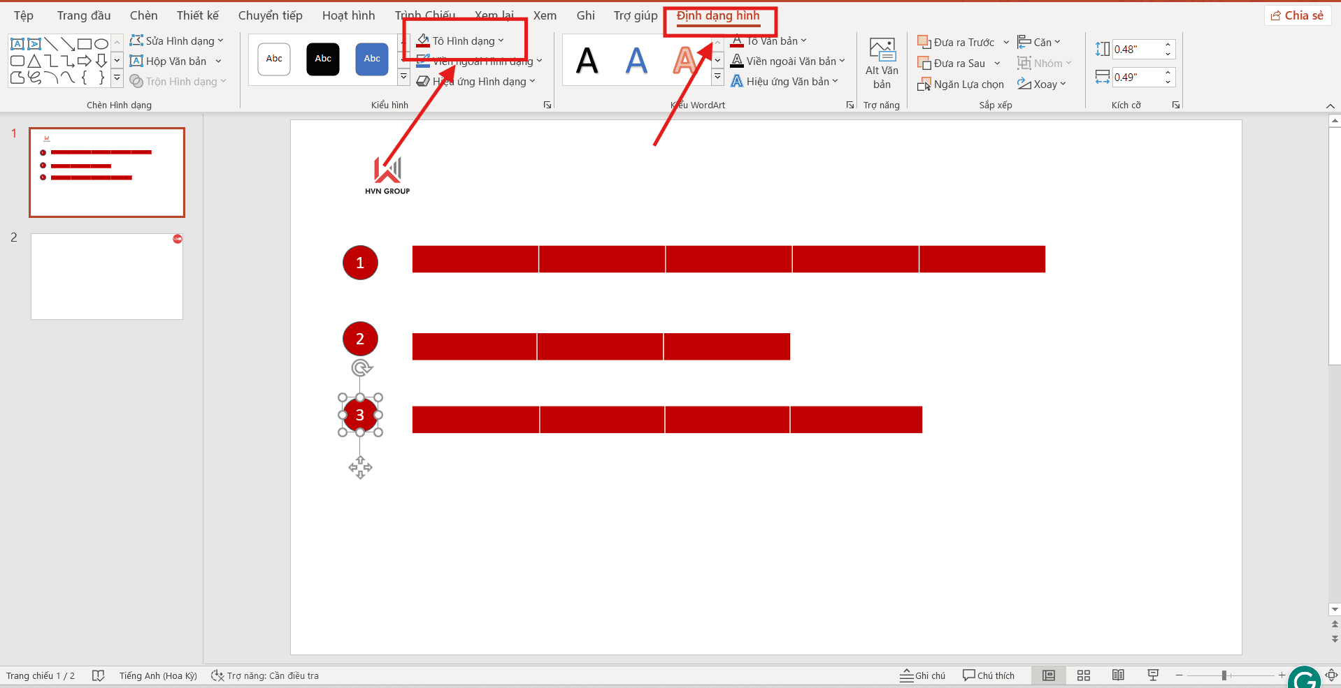 Định dạng ô chữ