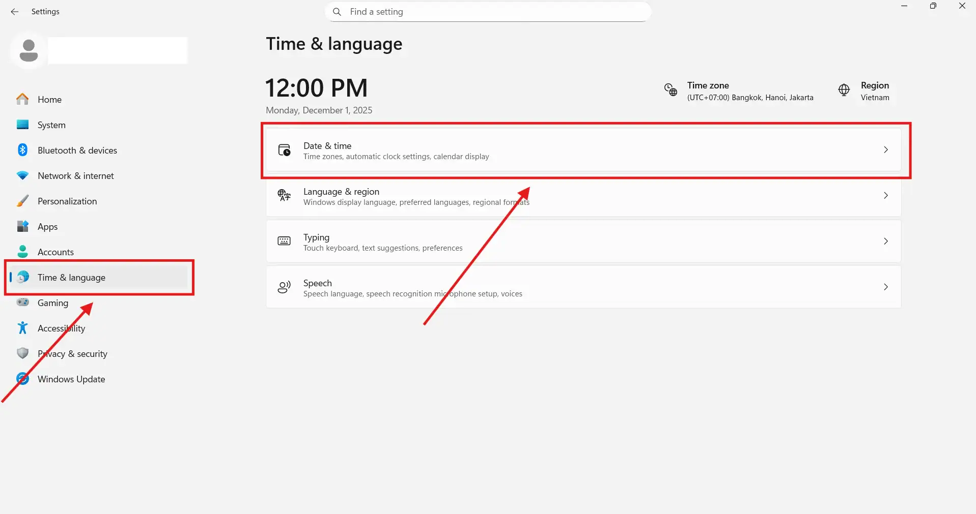 Kiểm tra ngày giờ hệ thống