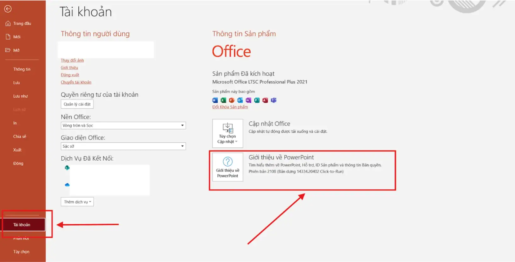 Kiểm tra phiên bản Office đang sử dụng