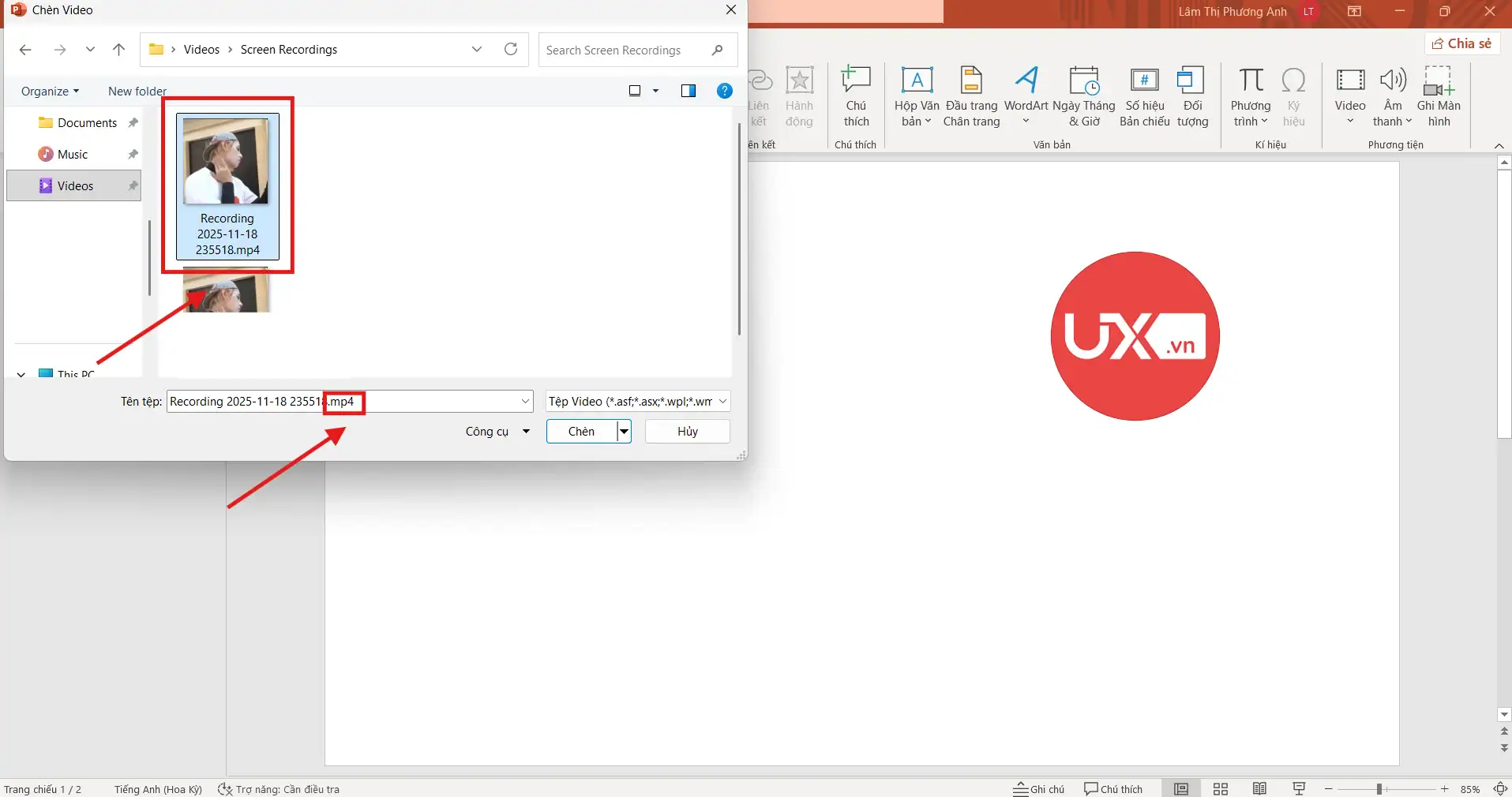 Lỗi PowerPoint không xuất được Video