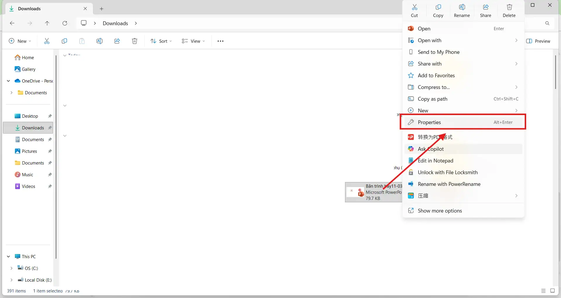 Mở khóa file bị chặn