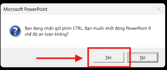 Mở PowerPoint ở Safe Mode