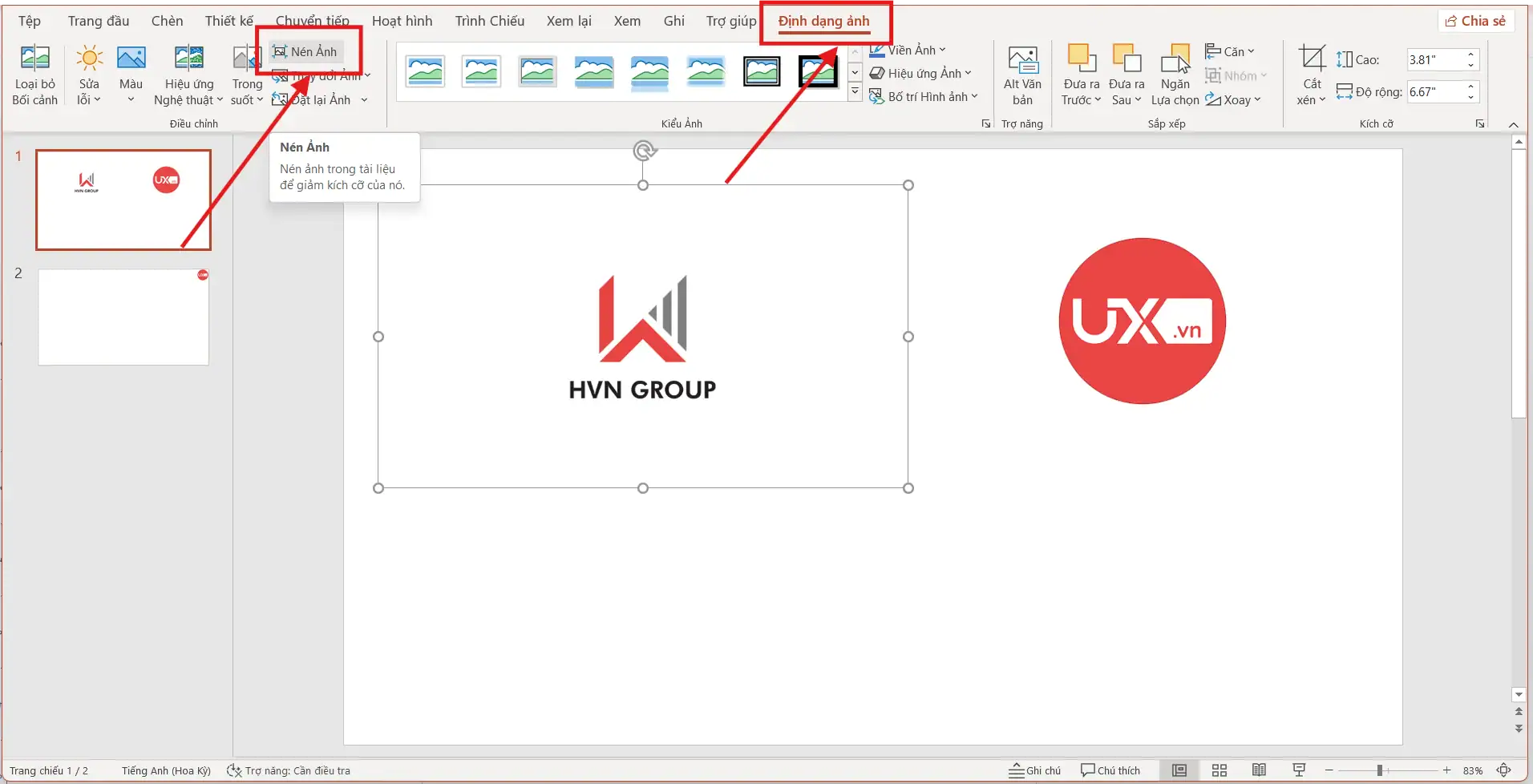 Nén ảnh trong Ppt để giảm dung lượng