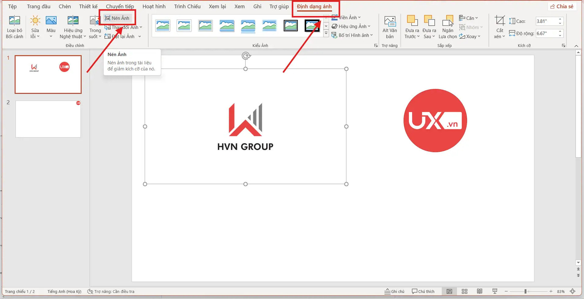 Nén ảnh trong Ppt
