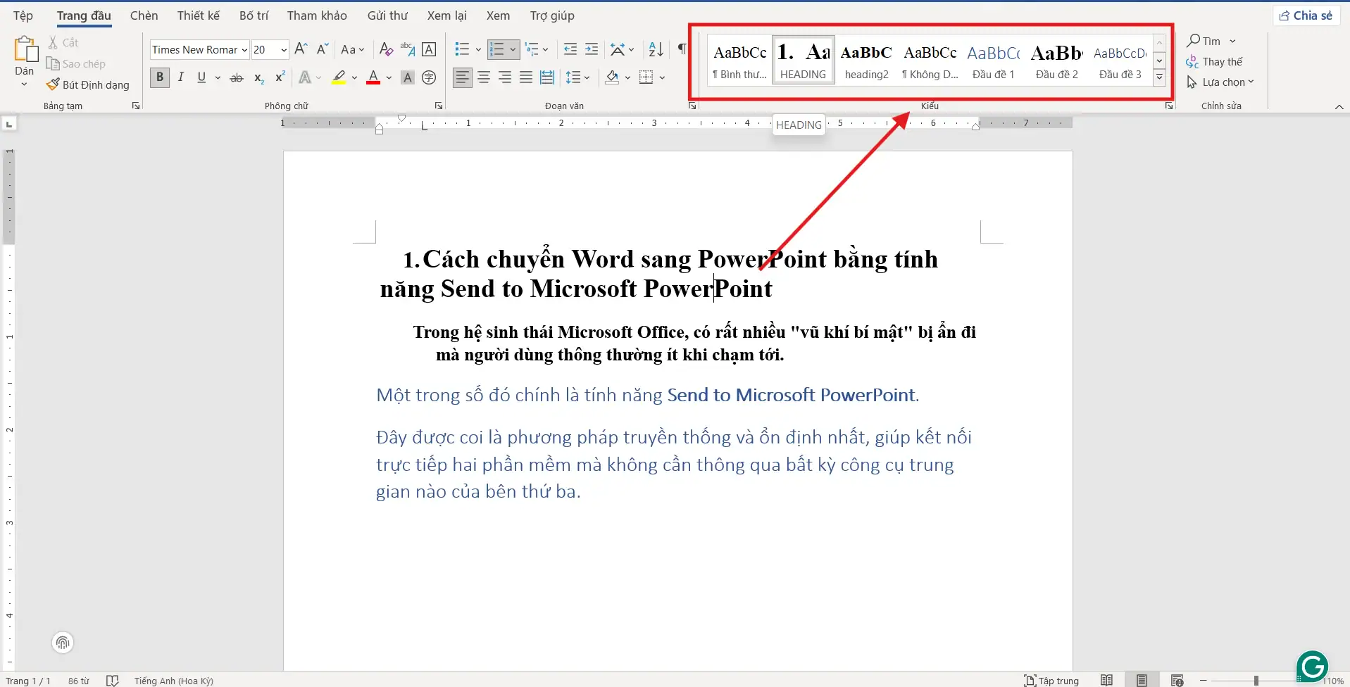 Nghệ thuật phân cấp Heading
