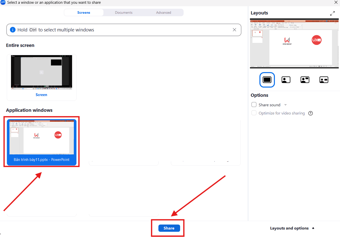 Cách Chiếu Slide PowerPoint Lên Zoom Đúng Chuẩn - Hướng Dẫn Chi Tiết 2025 6 Nhấn Share và bắt đầu trình chiếu