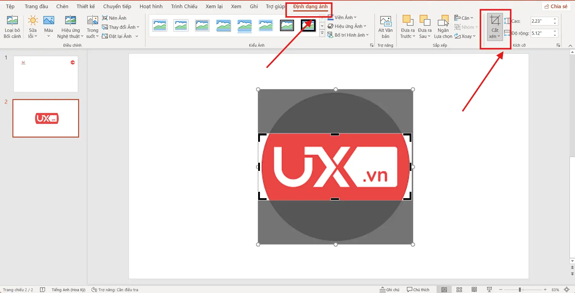 Cách phóng to ảnh trong PowerPoint đơn giản, nhanh chóng 6 Sử dụng khung Crop