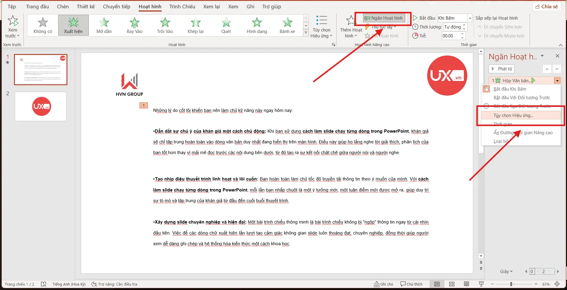 Thiết lập chạy từng dòng