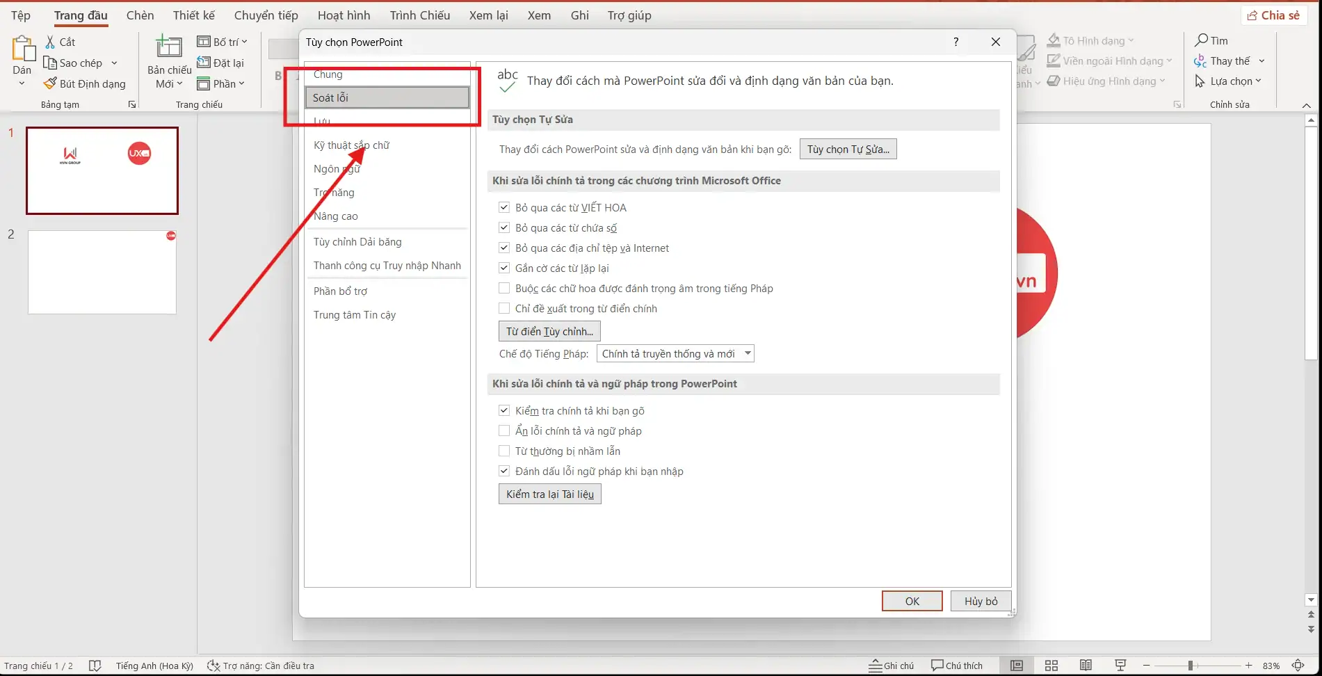 Bỏ gạch chân đỏ