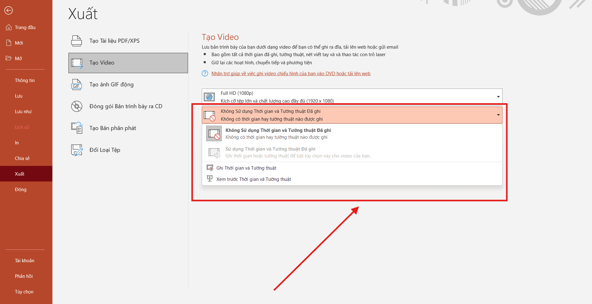 Cách chuyển Ppt sang Video