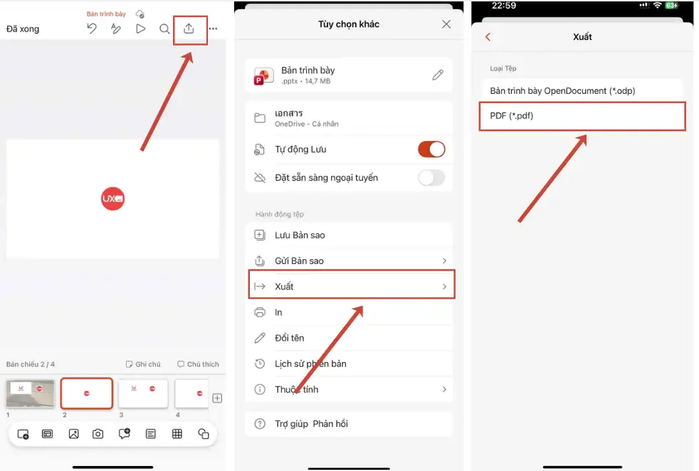Cách chuyển Ppt sang Word trên đt