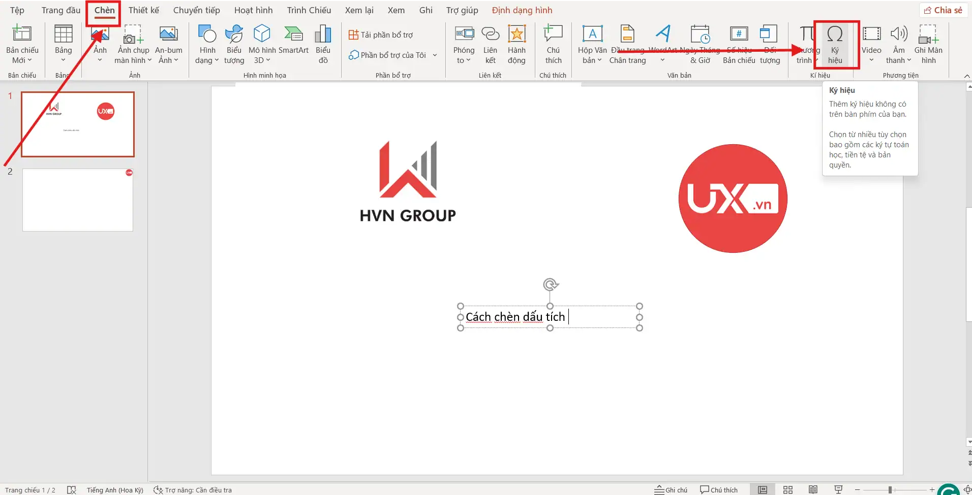 Cách đánh dấu tích trong PowerPoint