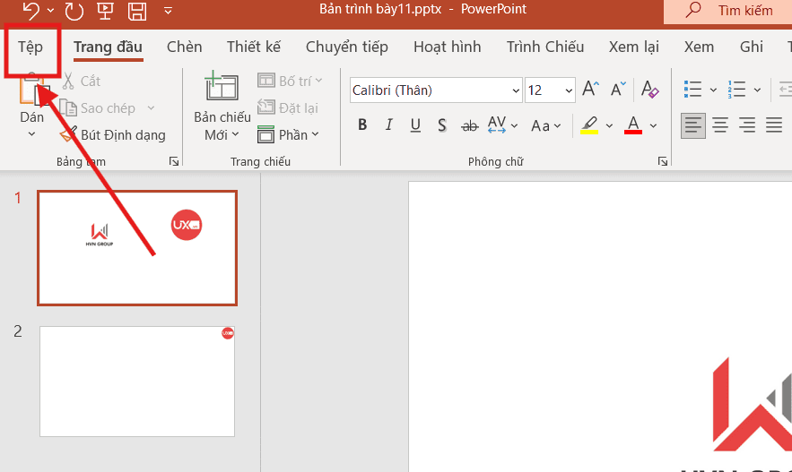 Cách in PowerPoint 4 Slide 1 trang giấy