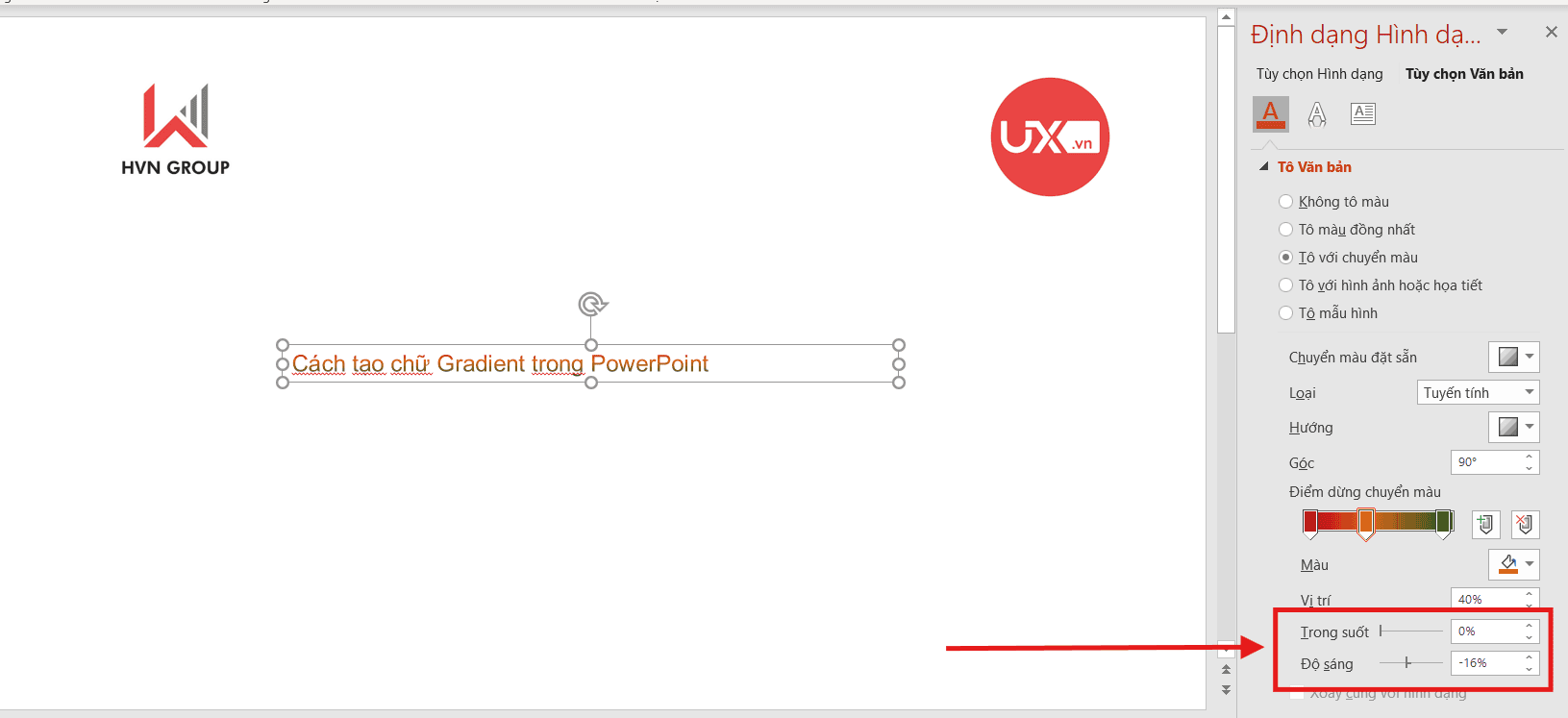 Cách tạo chữ Gradient